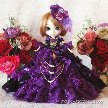 M様ご予約品 紫の貴婦人 ゴシック調 フリル ドレス