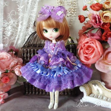 ロリータロマンス　ゴシック調の夢見る乙女 スモーキーバイオレットのフリルドールドレス