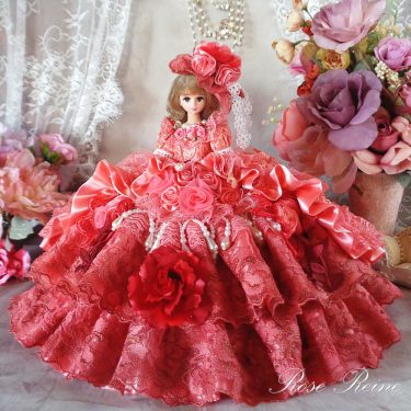 ベルサイユの薔薇 花の妖精 フェアリーコーラルのオーバーフリルドールドレス