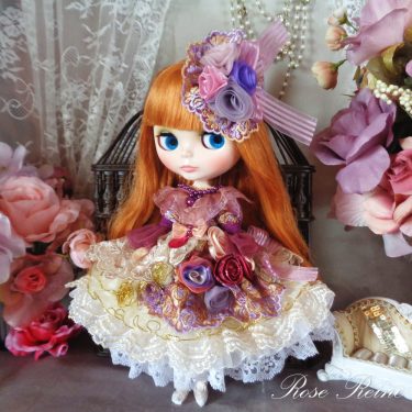 ロリータロマンス アシンメトリー薔薇の花園 スモーキーカラーのエンジェルドレス